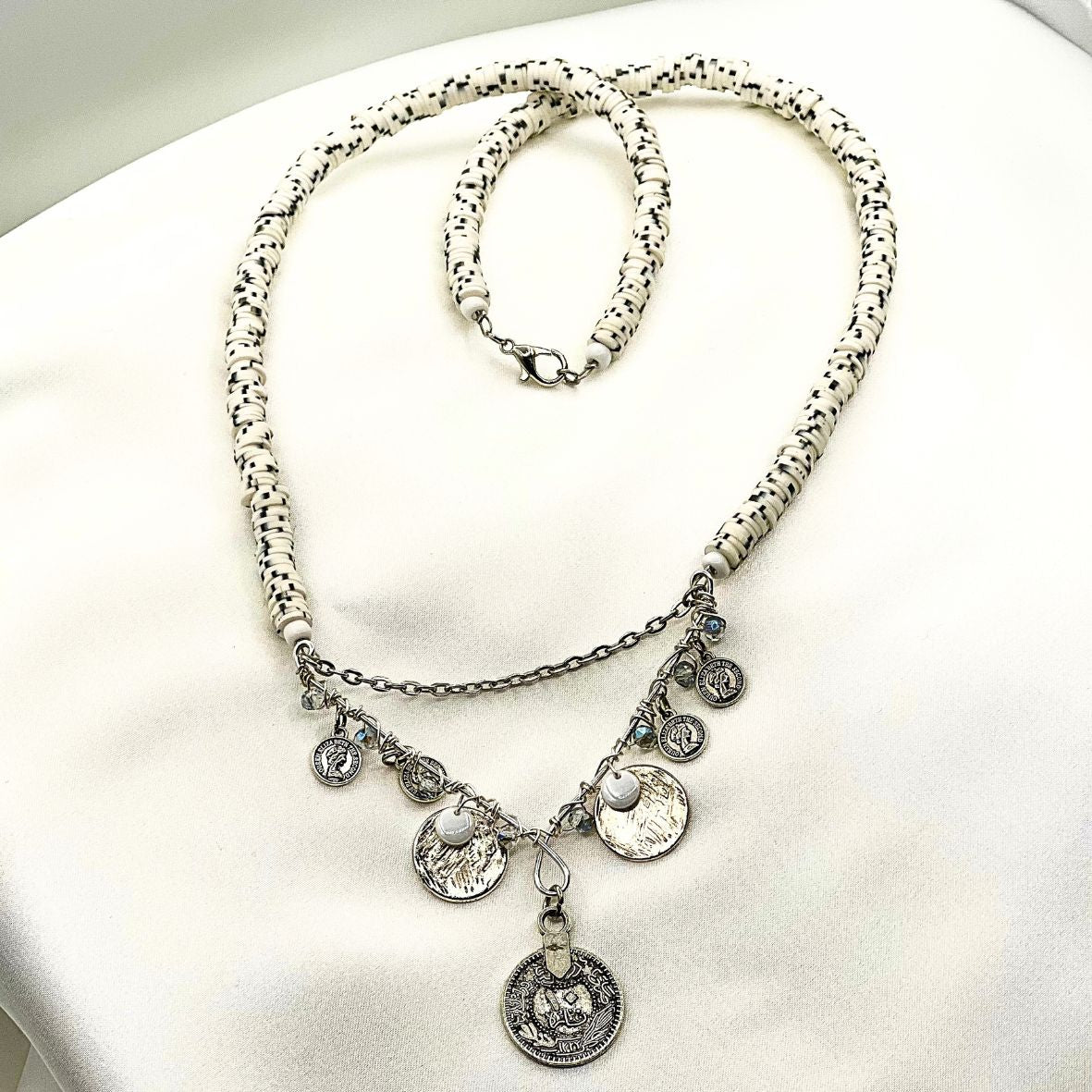 Bohemian Coin Heishi Necklace